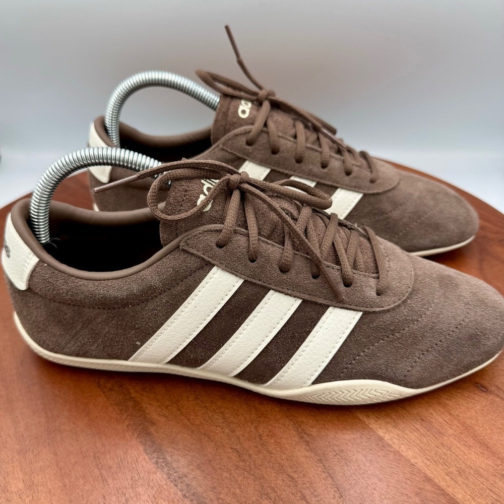 Adidas Grand Court Lo Sneakers Women 9 Brown Earth Strata Off White JQ7226 Retro - Picture 1 of 12